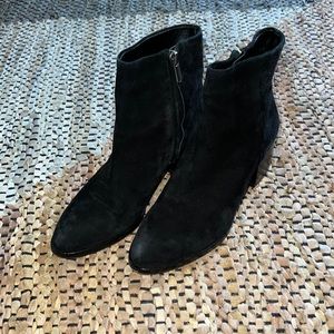 Sam Edelman Black Suede Zip Booties size 6